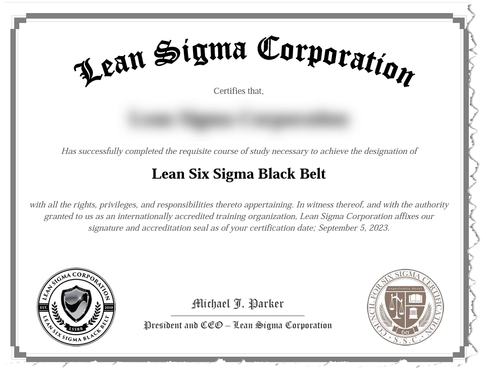 Lean six sigma certification hotsell black belt