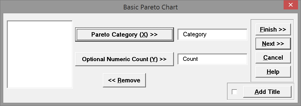 Pareto analysis variable selections SXL