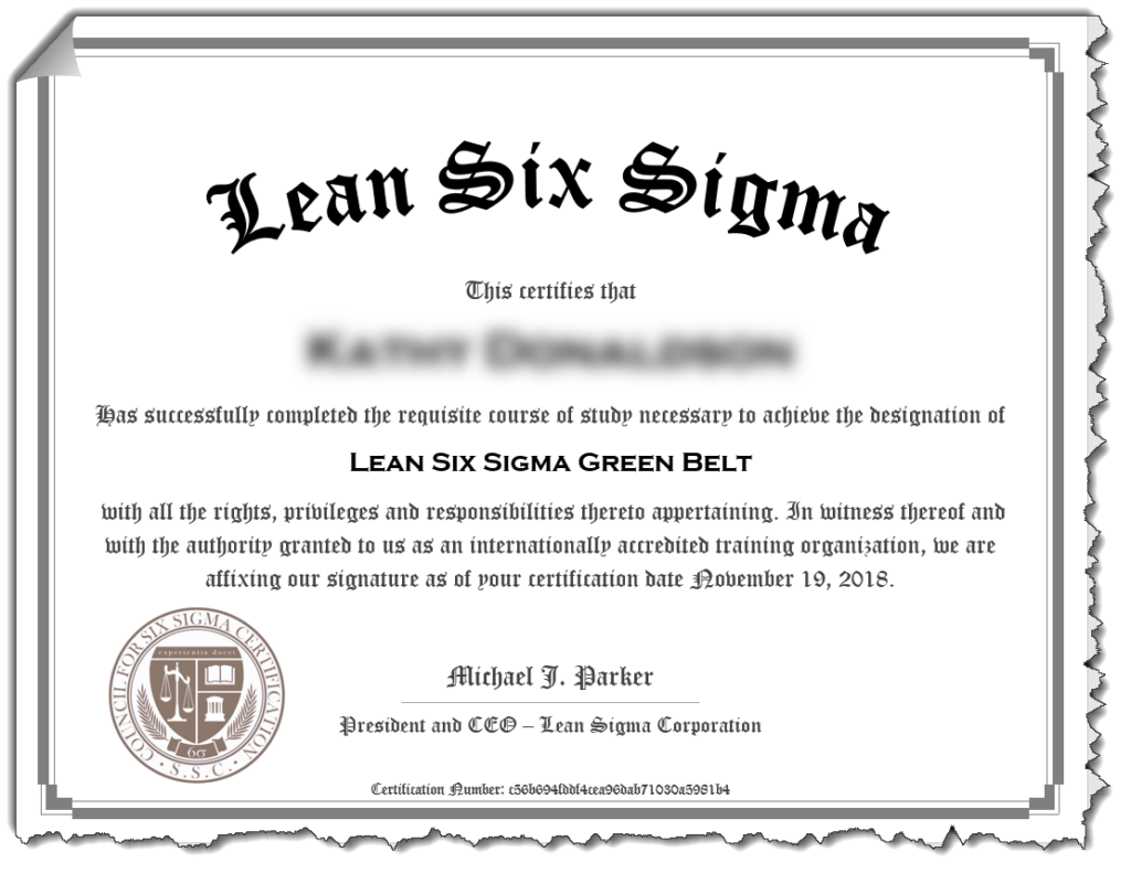 Lean Six Sigma Green Belt Certification → Lean Sigma Corporation